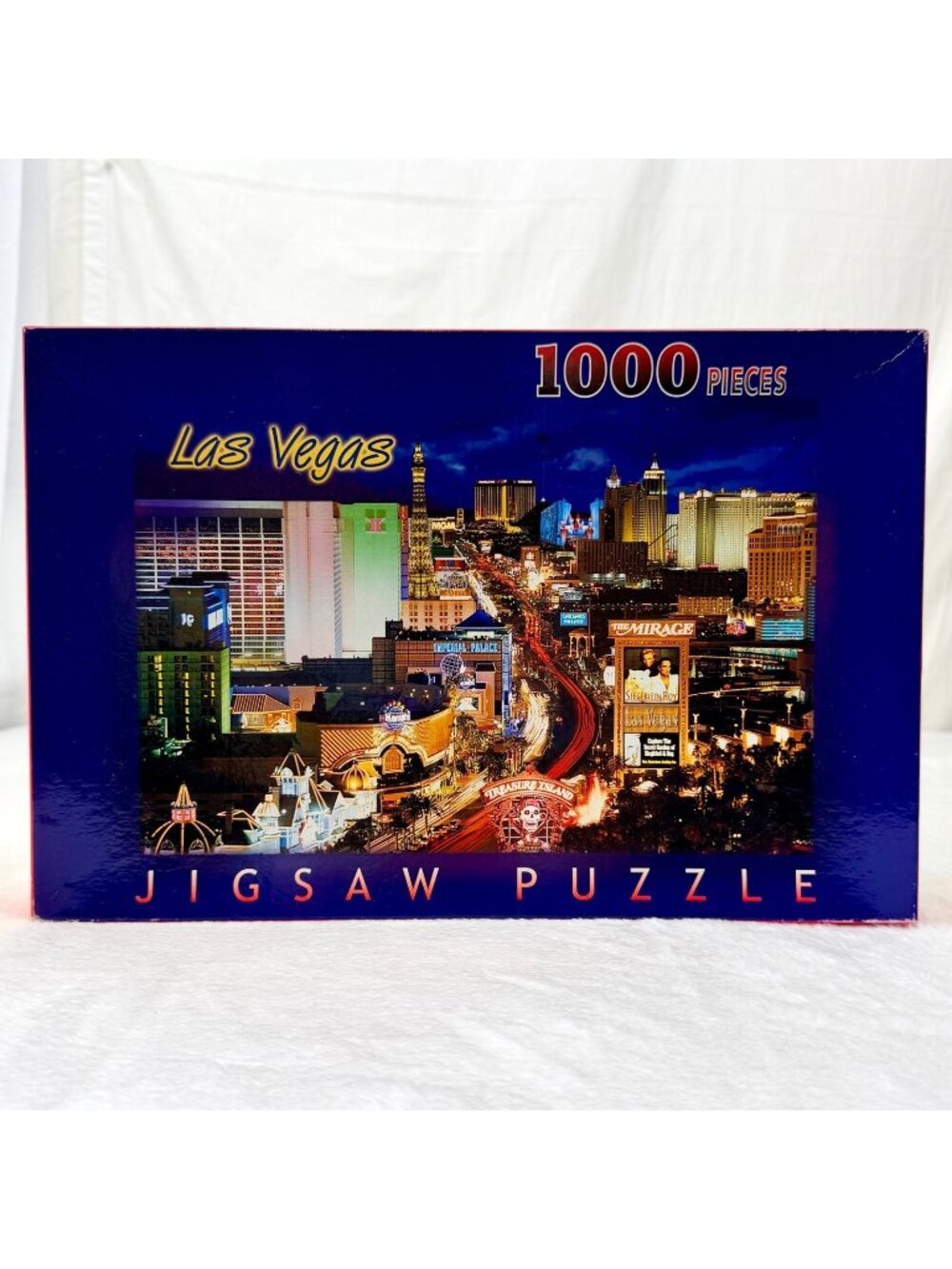 Vintage 2000 Las Vegas Strip At Night Jigsaw Puzzle 1000pc 100% Complete